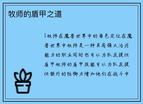 牧师的盾甲之道